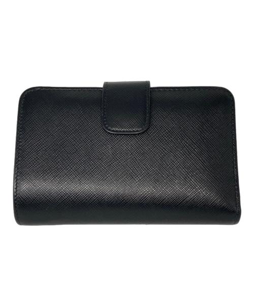 PRADA（プラダ）PRADA (プラダ) サフィアーノ 2つ折り財布 ブラック×レッド サイズ:サイズ詳細参照の古着・服飾アイテム