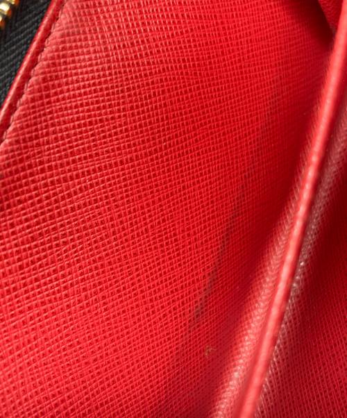 PRADA（プラダ）PRADA (プラダ) サフィアーノ 2つ折り財布 ブラック×レッド サイズ:サイズ詳細参照の古着・服飾アイテム