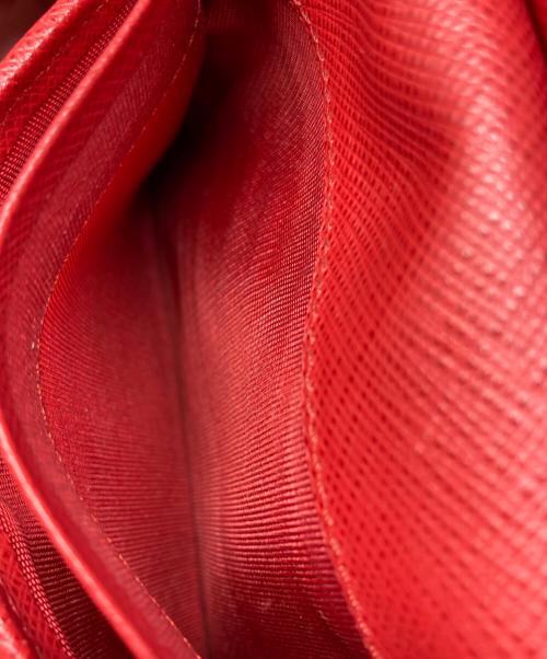 PRADA（プラダ）PRADA (プラダ) サフィアーノ 2つ折り財布 ブラック×レッド サイズ:サイズ詳細参照の古着・服飾アイテム