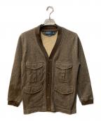 POLO RALPH LAURENポロ・ラルフローレン）の古着「エルボーパッチ スウェット カーディガン」｜ブラウン