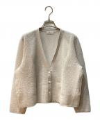 L'EQUIPEレキップ）の古着「リネン混シアージャガード Vネックカーディガン」｜グレー
