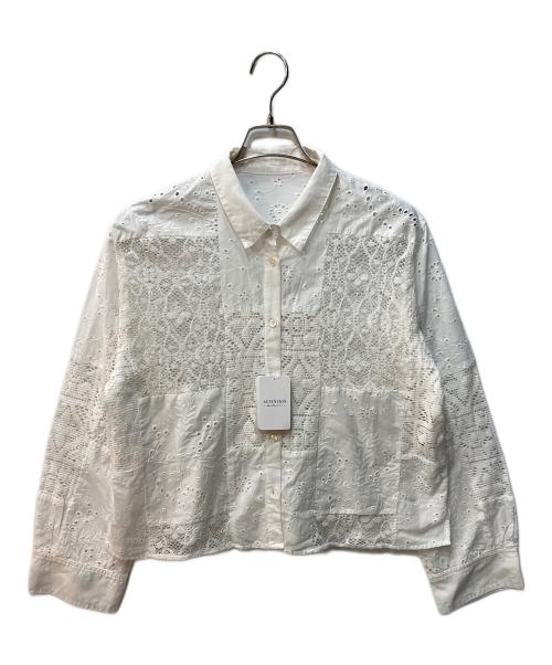 JOURNAL STANDARD relume（ジャーナルスタンダード レリューム）JOURNAL STANDARD relume (ジャーナルスタンダード レリューム) パッチ ワークレース ショート シャツ ホワイト サイズ:FREE 未使用品の古着・服飾アイテム