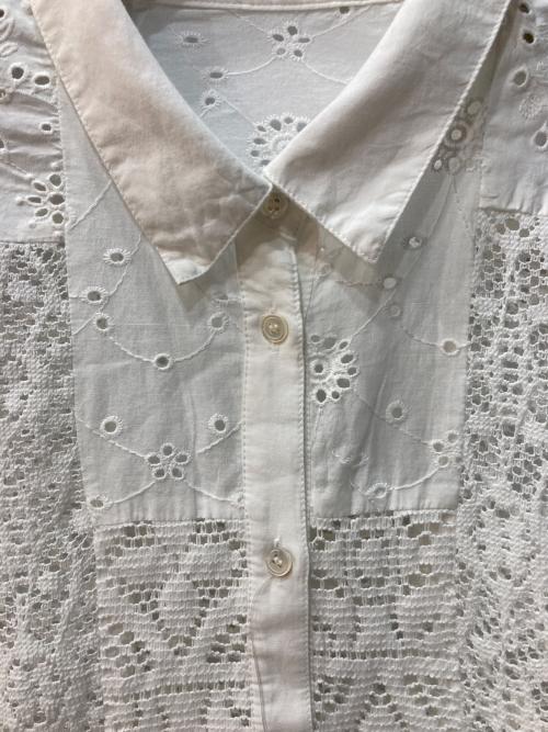 JOURNAL STANDARD relume（ジャーナルスタンダード レリューム）JOURNAL STANDARD relume (ジャーナルスタンダード レリューム) パッチ ワークレース ショート シャツ ホワイト サイズ:FREE 未使用品の古着・服飾アイテム