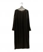 anuansアニュアンス）の古着「フレア スリーブ サテンドレス」｜ブラック