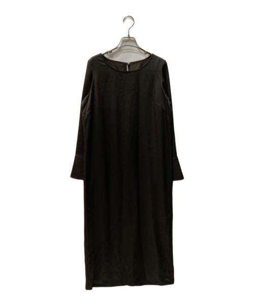 anuans（アニュアンス）anuans (アニュアンス) フレア スリーブ サテンドレス ブラック サイズ:FREEの古着・服飾アイテム