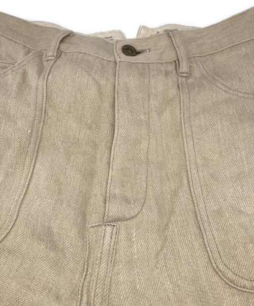 Vlas Blomme（ヴラスブラム）Vlas Blomme (ヴラスブラム) リネン デニムパンツ ベージュの古着・服飾アイテム