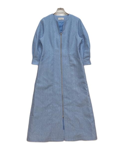 Adam et Rope（アダム エ ロペ）Adam et Rope (アダム エ ロペ) ステッチ ジャガードワンピース ブルー サイズ:Ｆ 未使用品の古着・服飾アイテム