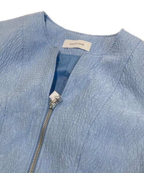 Adam et Rope（アダム エ ロペ）Adam et Rope (アダム エ ロペ) ステッチ ジャガードワンピース ブルー サイズ:Ｆ 未使用品の古着・服飾アイテム