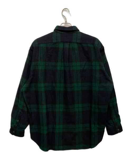 POLO RALPH LAUREN（ポロ・ラルフローレン）POLO RALPH LAUREN (ポロ・ラルフローレン) カシミヤチェックネルシャツ ネイビー×グリーン サイズ:XLの古着・服飾アイテム