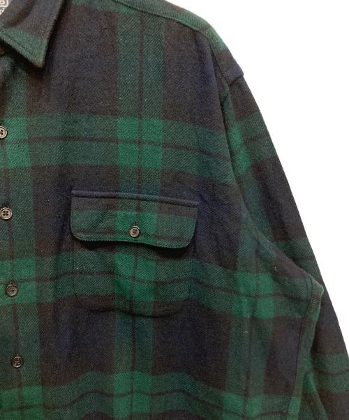 POLO RALPH LAUREN（ポロ・ラルフローレン）POLO RALPH LAUREN (ポロ・ラルフローレン) カシミヤチェックネルシャツ ネイビー×グリーン サイズ:XLの古着・服飾アイテム
