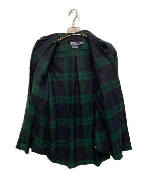 POLO RALPH LAUREN（ポロ・ラルフローレン）POLO RALPH LAUREN (ポロ・ラルフローレン) カシミヤチェックネルシャツ ネイビー×グリーン サイズ:XLの古着・服飾アイテム