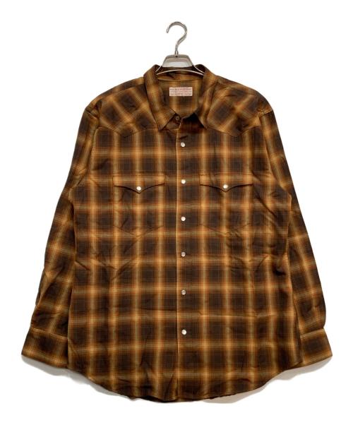 FILSON GARMENT（フィルソン ガーメント）FILSON GARMENT (フィルソン ガーメント) チェックシャツ ブラウン×オレンジ サイズ:XXLの古着・服飾アイテム