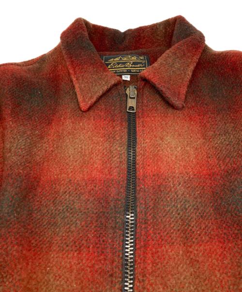 Eddie Bauer（エディーバウアー）Eddie Bauer (エディーバウアー) オンブレチェック ウールジャケット オレンジ サイズ:Mの古着・服飾アイテム