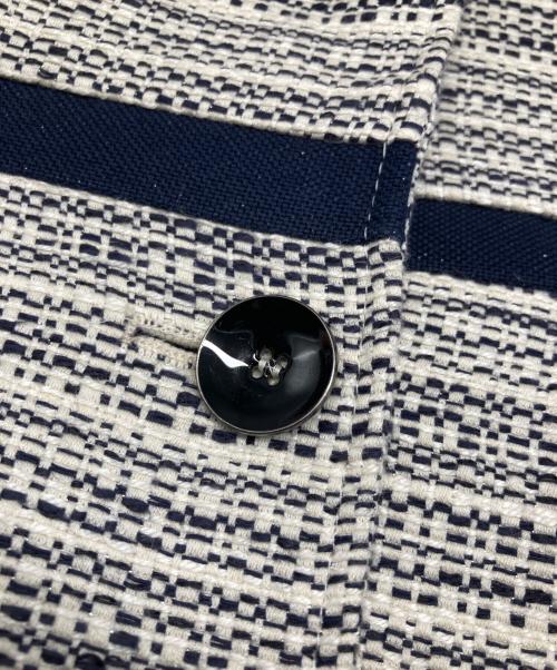 MaxMara（マックスマーラ）MaxMara (マックスマーラ) ツイード コート ネイビー×ホワイト サイズ:36の古着・服飾アイテム