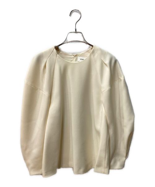 ENFOLD（エンフォルド）ENFOLD (エンフォルド) ウールダブルクロスタックボリュームプルオーバー アイボリー サイズ:Ｓの古着・服飾アイテム