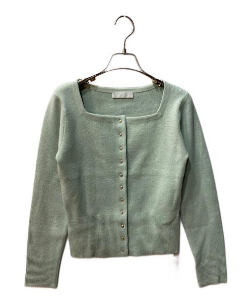 CELFORD（セルフォード）CELFORD (セルフォード) スクエアネックラメニットカーディガン グリーン サイズ:FREE 未使用品の古着・服飾アイテム
