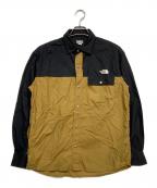 THE NORTH FACEザ ノース フェイス）の古着「L/S Nuptse Shirt」｜ブラック×カーキ
