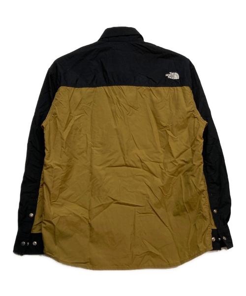 THE NORTH FACE（ザ ノース フェイス）THE NORTH FACE (ザ ノース フェイス) L/S Nuptse Shirt ブラック×カーキ サイズ:Mの古着・服飾アイテム
