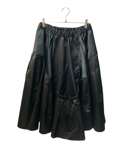 COMME des GARCONS（コムデギャルソン）COMME des GARCONS (コムデギャルソン) カットオフデザイン ボリューム プリーツスカート ブラック サイズ:Mの古着・服飾アイテム