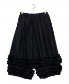 COMME des GARCONS COMME des GARCONSコムデギャルソン コムデギャルソン）の古着「ワイド フリルパンツ」｜ブラック