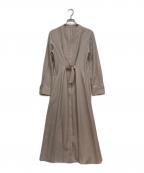 ANAYIアナイ）の古着「ウール ジョーゼット フロントタック ワンピース」｜ベージュ