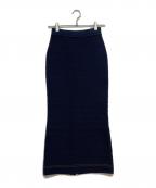 anuansアニュアンス）の古着「ペンシル ニットスカート」｜ネイビー