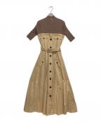 darichダーリッチ）の古着「ドッキングトレンチワンピース」｜ベージュ