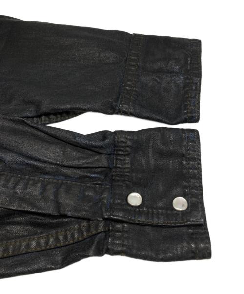 DRIES VAN NOTEN（ドリスヴァンノッテン）DRIES VAN NOTEN (ドリスヴァンノッテン) コーティングデニムウエスタンシャツ ブラック サイズ:46の古着・服飾アイテム