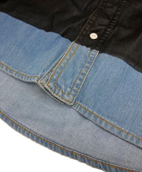 DRIES VAN NOTEN（ドリスヴァンノッテン）DRIES VAN NOTEN (ドリスヴァンノッテン) コーティングデニムウエスタンシャツ ブラック サイズ:46の古着・服飾アイテム