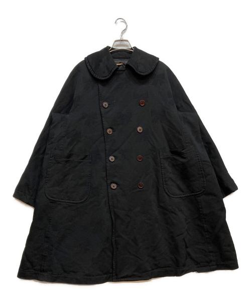 COMME des GARCONS GIRL（コムデギャルソンガール）COMME des GARCONS GIRL (コムデギャルソンガール) ポリ縮絨リボン柄コート ブラック サイズ:Ｓの古着・服飾アイテム