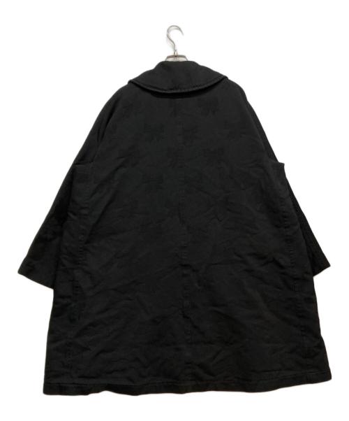 COMME des GARCONS GIRL（コムデギャルソンガール）COMME des GARCONS GIRL (コムデギャルソンガール) ポリ縮絨リボン柄コート ブラック サイズ:Ｓの古着・服飾アイテム