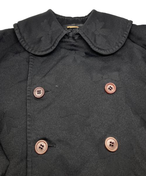 COMME des GARCONS GIRL（コムデギャルソンガール）COMME des GARCONS GIRL (コムデギャルソンガール) ポリ縮絨リボン柄コート ブラック サイズ:Ｓの古着・服飾アイテム
