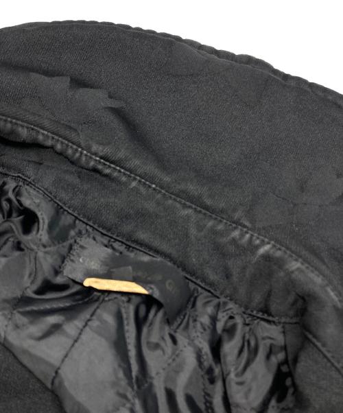 COMME des GARCONS GIRL（コムデギャルソンガール）COMME des GARCONS GIRL (コムデギャルソンガール) ポリ縮絨リボン柄コート ブラック サイズ:Ｓの古着・服飾アイテム