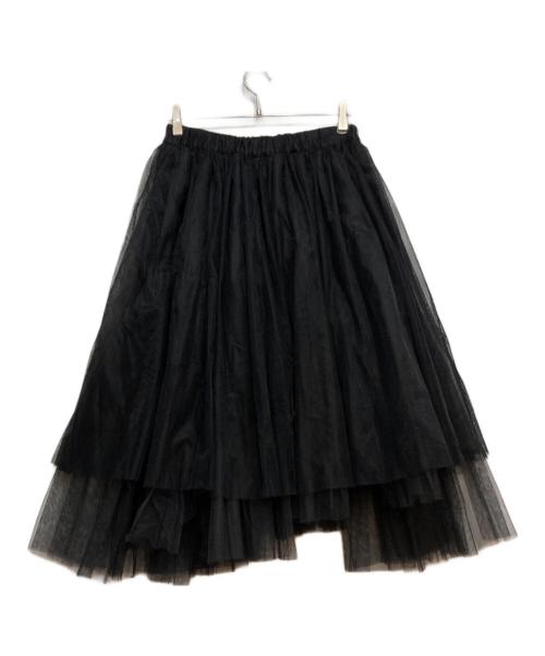 BLACK COMME des GARCONS（ブラックコムデギャルソン）BLACK COMME des GARCONS (ブラックコムデギャルソン) チュールスカート ブラック サイズ:sの古着・服飾アイテム