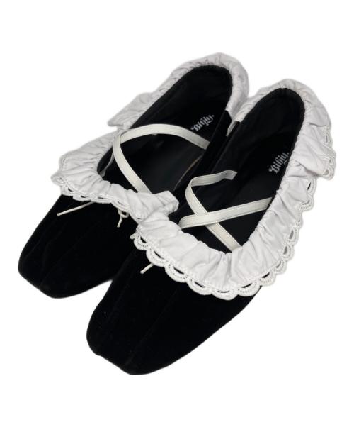 Bibiy.（ビビィ）Bibiy. (ビビィ) B. LACE BALLERINAS ブラック サイズ:XLの古着・服飾アイテム