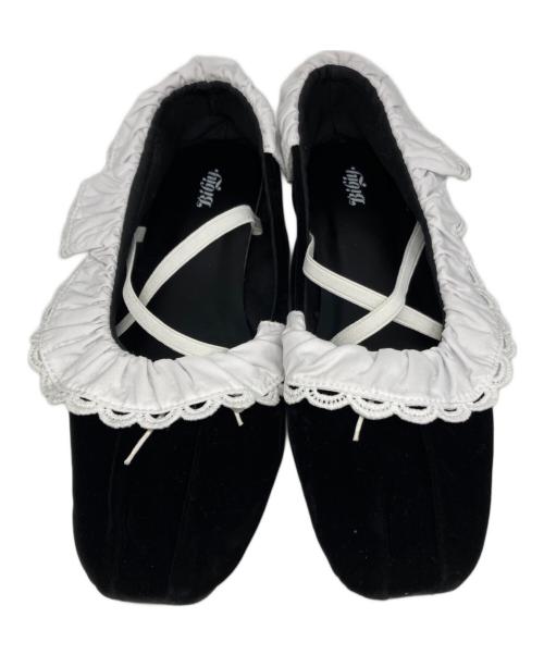 Bibiy.（ビビィ）Bibiy. (ビビィ) B. LACE BALLERINAS ブラック サイズ:XLの古着・服飾アイテム