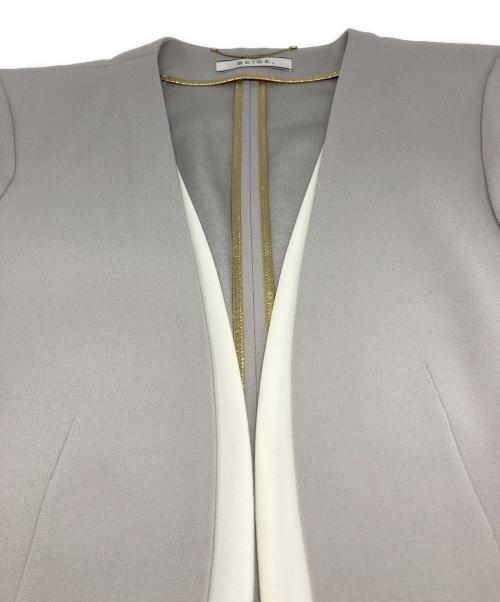BEIGE（ベイジ）BEIGE (ベイジ) 3P CINDY ダブルカラージャケット グレー サイズ:4の古着・服飾アイテム