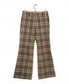 BURBERRY BLUE LABELバーバリー ブルー レーベル）の古着「ノバチェックフレアパンツ」｜ベージュ