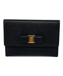 Salvatore Ferragamo（サルヴァトーレ フェラガモ）の古着「ヴァラリボンカードケース」｜ブラック