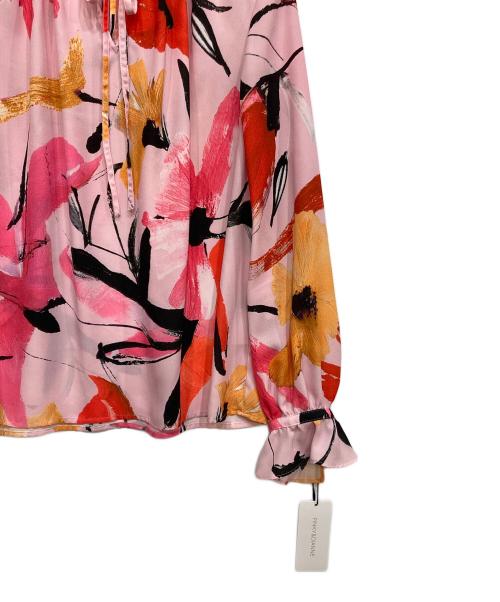 Pinky & Dianne（ピンキーアンドダイアン）Pinky & Dianne (ピンキーアンドダイアン) フラワープリントギャザーブラウス ピンク サイズ:36 未使用品の古着・服飾アイテム