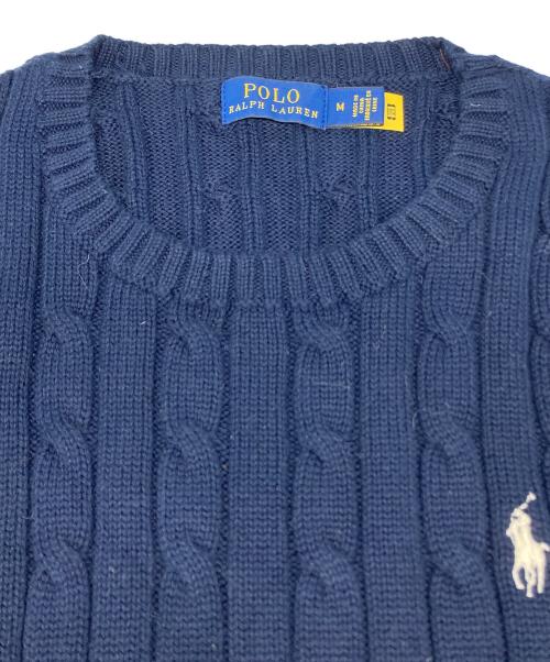 POLO RALPH LAUREN（ポロ・ラルフローレン）POLO RALPH LAUREN (ポロ・ラルフローレン) ケーブルニット ネイビー サイズ:Ｍの古着・服飾アイテム