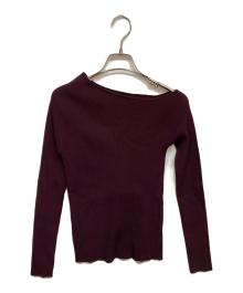 anuans（アニュアンス）の古着「アシンメトリーリブニット」｜ボルドー