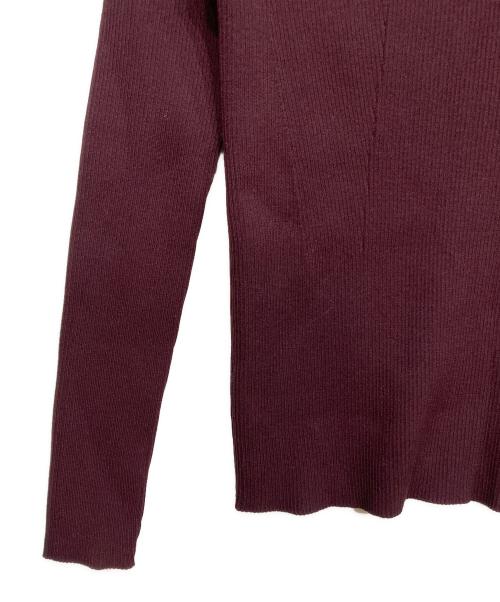 anuans（アニュアンス）anuans (アニュアンス) アシンメトリーリブニット ボルドー サイズ:FREEの古着・服飾アイテム