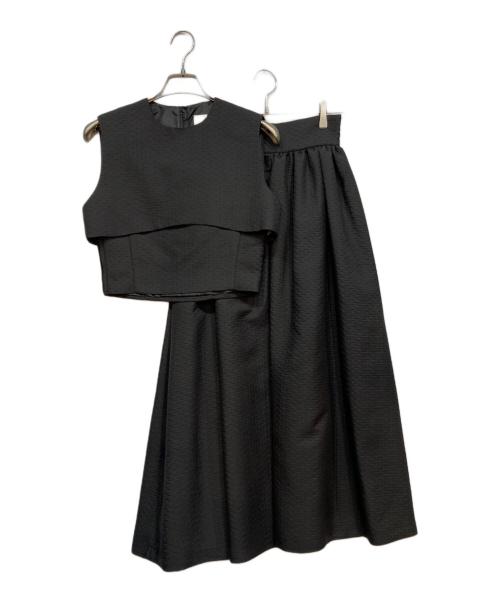 L'AUBE BLANC（ローブ ブラン）L'AUBE BLANC (ローブ ブラン) 3way Jacquard dress ブラック サイズ:Ｓの古着・服飾アイテム