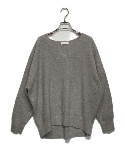 RIVE DROITE（リヴドロワ）RIVE DROITE (リヴドロワ) ヘアリーウール片畦Vネックニット グレー サイズ:FREEの古着・服飾アイテム