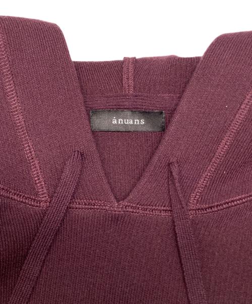 anuans（アニュアンス）anuans (アニュアンス) オーバーニットフーディ レッド サイズ:FREEの古着・服飾アイテム