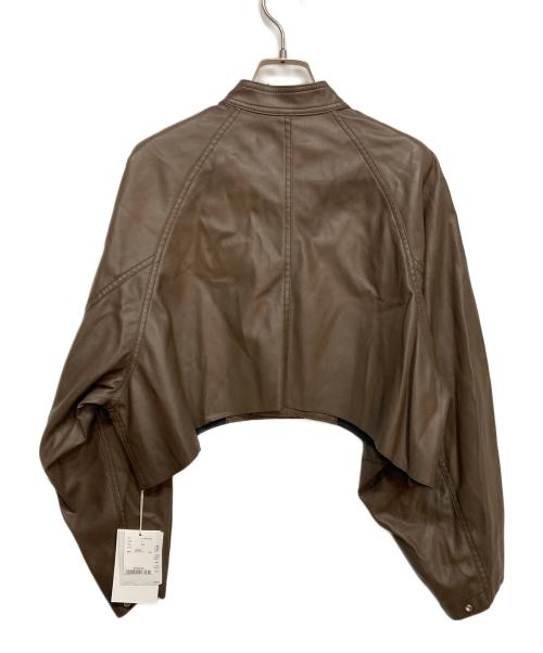 Ameri（アメリ）Ameri (アメリ) ROUND SHORT SYNTHETIC LEATHER JACKET ブラウン サイズ:FREE 未使用品の古着・服飾アイテム