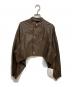 Ameri（アメリ）の古着「ROUND SHORT SYNTHETIC LEATHER JACKET」｜ブラウン
