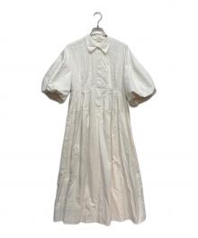 CLANE（クラネ）の古着「WAIST DESIGN VOLUME ONEPIECE」｜ホワイト