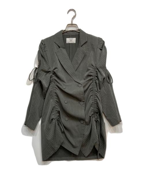 jouetie（ジュエティ）jouetie (ジュエティ) ギャザーリボンジャケット グレー サイズ:Mの古着・服飾アイテム